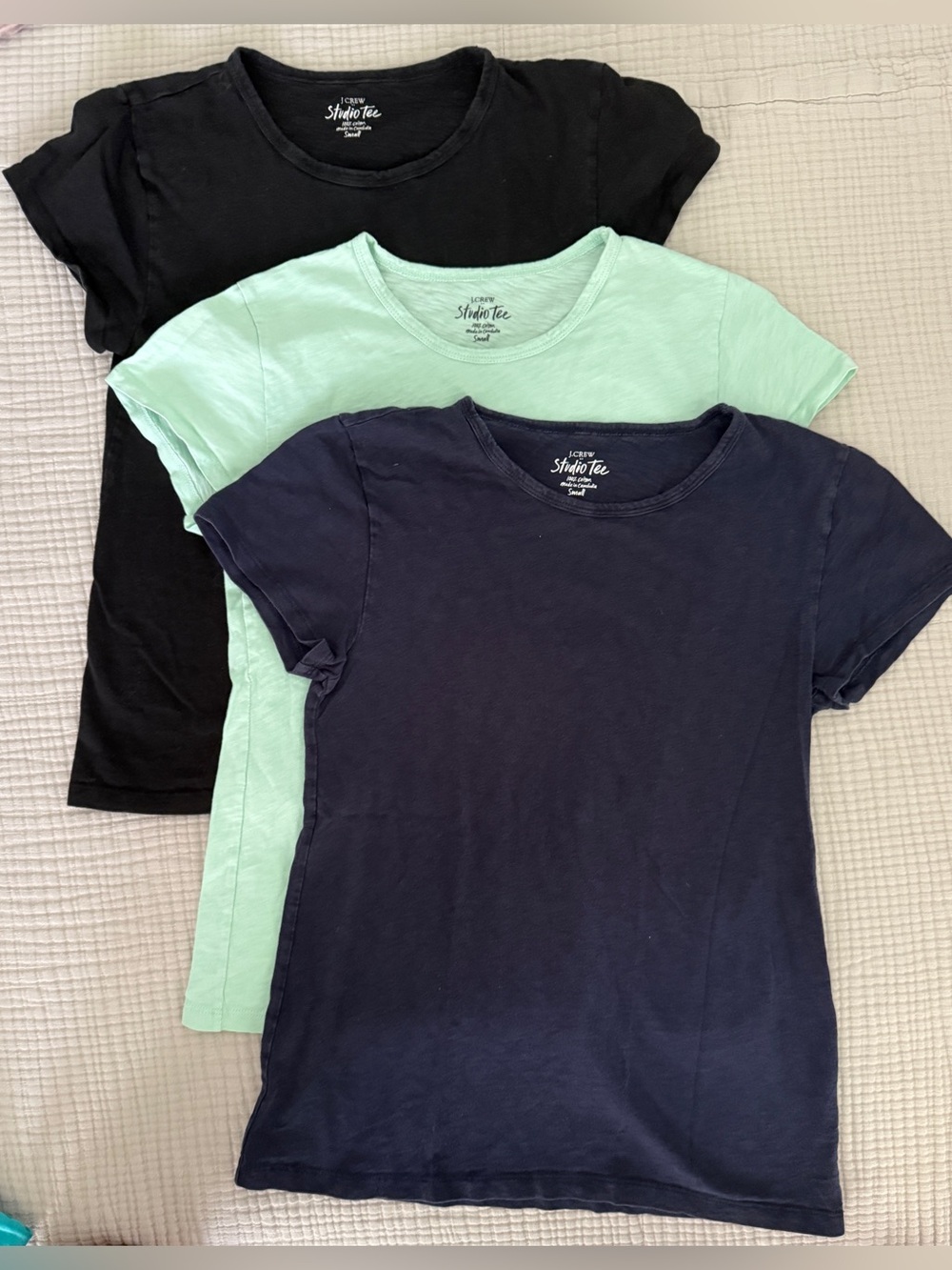J. Crew Short Sleeve Crewneck Tees - Black, Mint, Navy